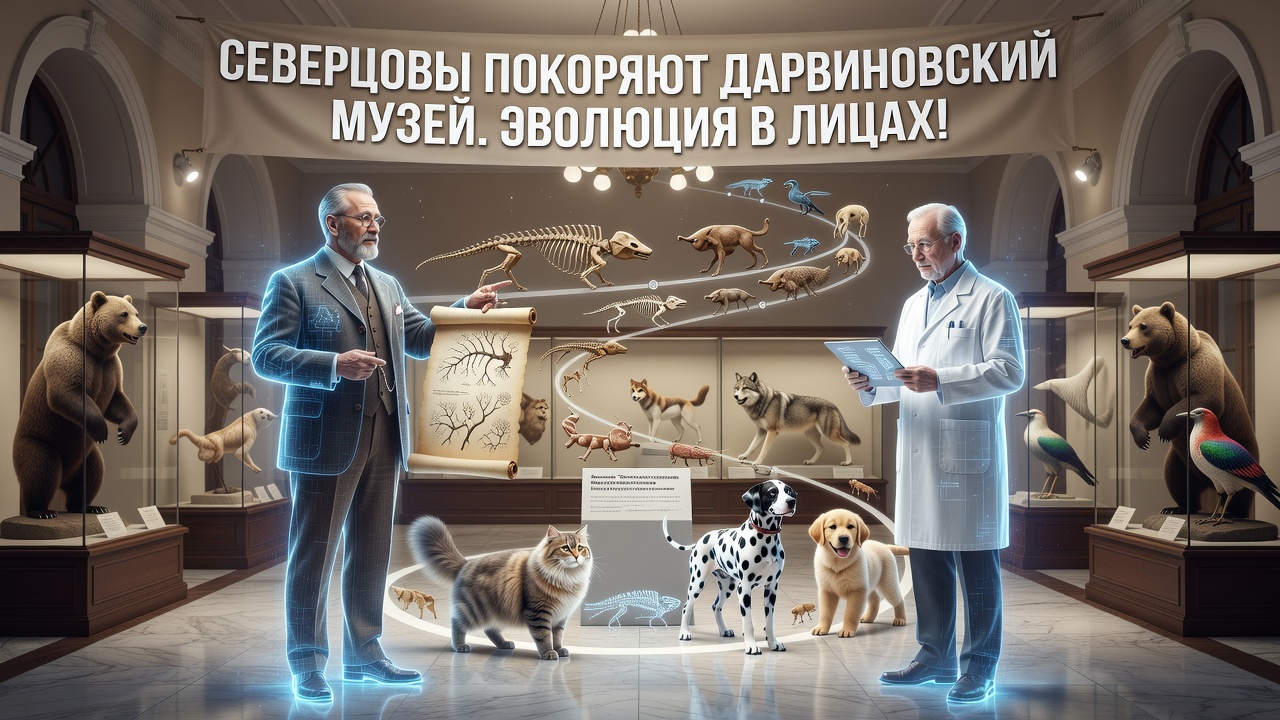 Северцовы покоряют Дарвиновский музей. Эволюция в лицах!